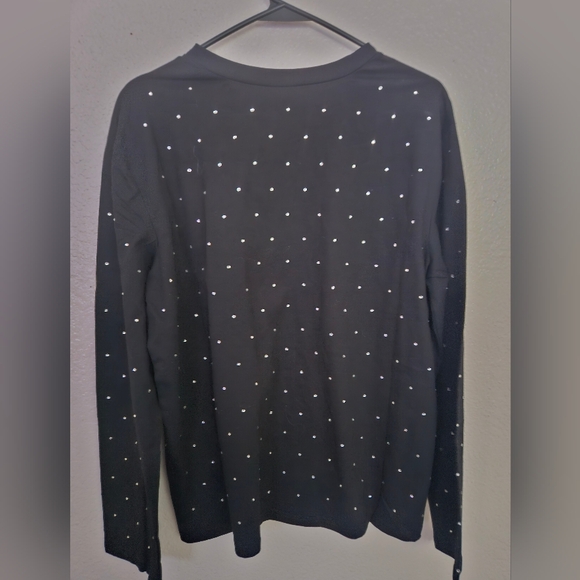 Jeweled with Rhinestone Long Slv Top - Picture 2 of 6